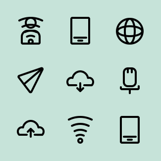 Communication outline icons pack