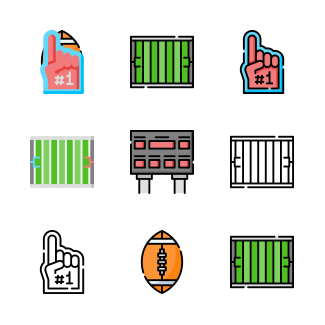 American football icons pack