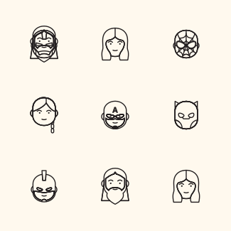 Avengers : End Game outline icons pack