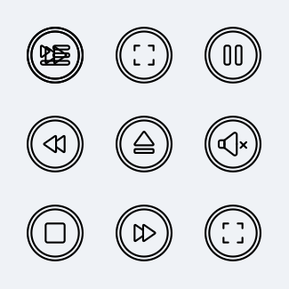Media - Outline icons pack