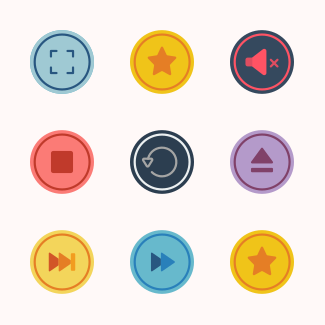 Media - Flat icons pack