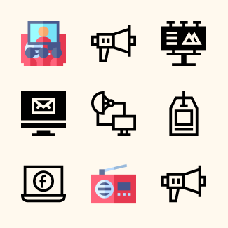 Advertising icons pack