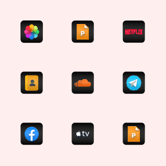 Apple iOS app Big Sur - Dark icons pack