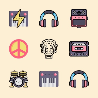 Rock and Roll icons pack