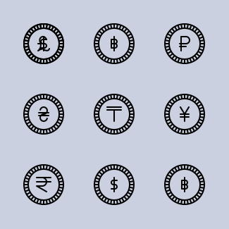 Currency (line) icons pack