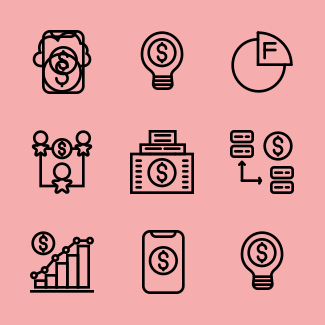 Fintech icons pack