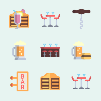 Bar and Pub icons pack