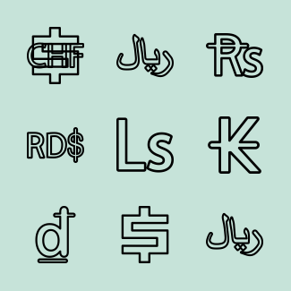 Currency Icons Stroke icons pack