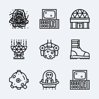 Astronauts and Space icons pack