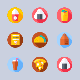 Fast food icons pack