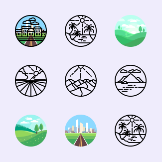 Landscapes Collection icons pack