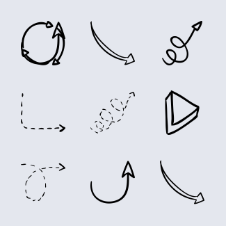 Hand drawn arrows icons pack