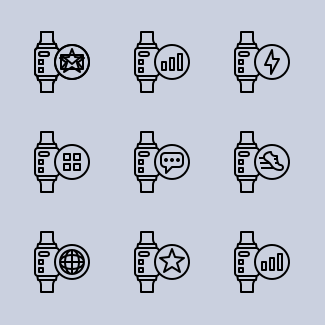 Smartwatch icons pack