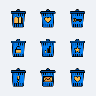 Trash icons pack