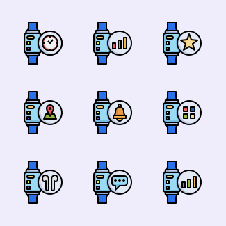 Smartwatch icons pack