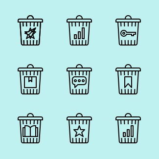 Trash icons pack
