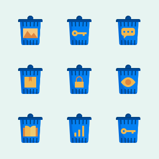Trash icons pack