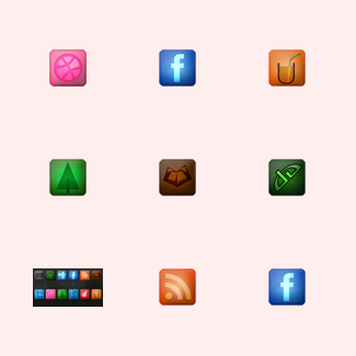 Glowing Social Network Icons icons pack