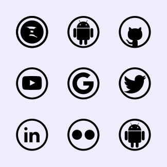 Social Icons - Circular Black icons pack