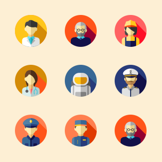 Profession avatars icons pack