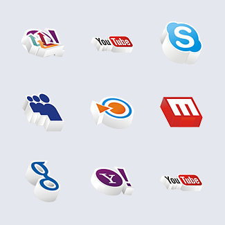 Amazing 3D social icons icons pack