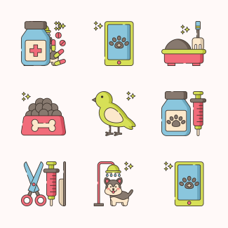 Veterinary icons pack