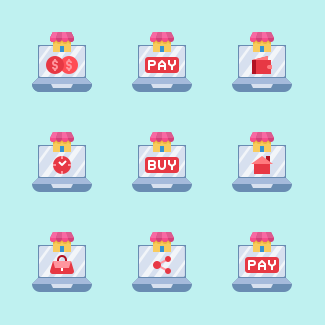 Online shop icons pack