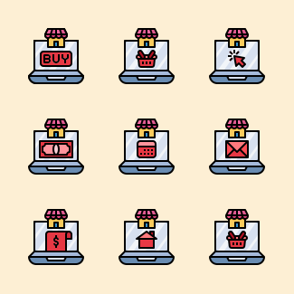 Online shop icons pack