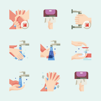 Wash Hands - BZZRICON Flat icons pack
