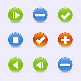 Glossy button icons pack