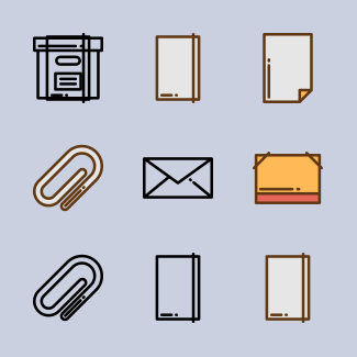 Stationery icons pack