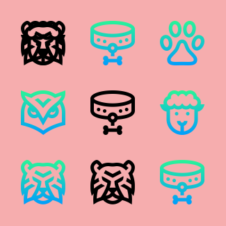 Animals icons pack