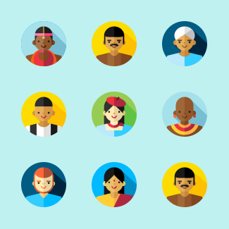 Culture avatars icons pack