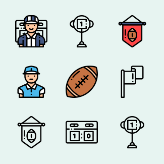 American football icons pack