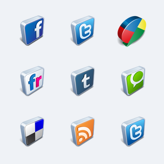 Vector 3D Social Icons icons pack