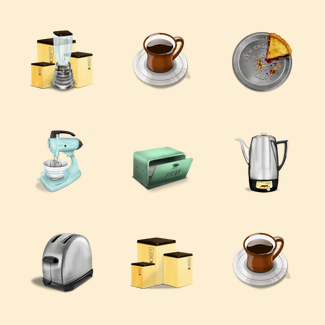 Vintage Kitchen icons pack