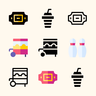 Amusement park icons pack