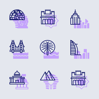 Landmarks icons pack