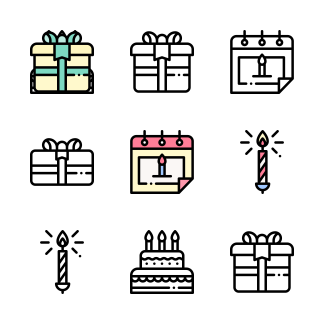Birthday icons pack