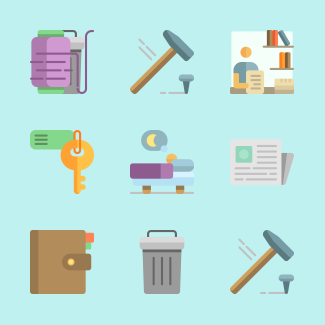 Daily Routine Objects & Actions icons pack