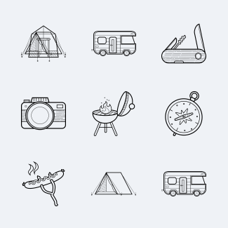 Camp icons pack