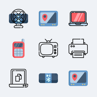 Electronics icons pack