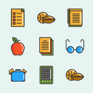 School Elements icons pack