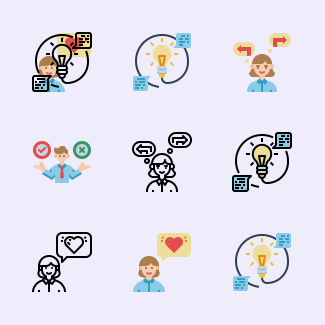 Design thinking icons pack