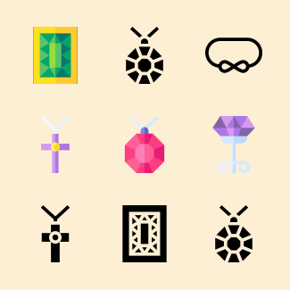 Jewelry icons pack