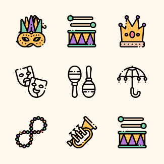 Mardi Gras icons pack