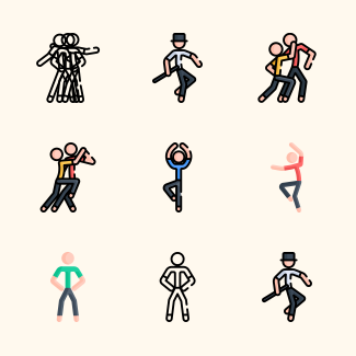 Dance styles icons pack